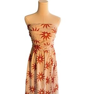 vienna popover strapless satin midi dress Petal & Pup Women's Vienna Strapless Midi Dress